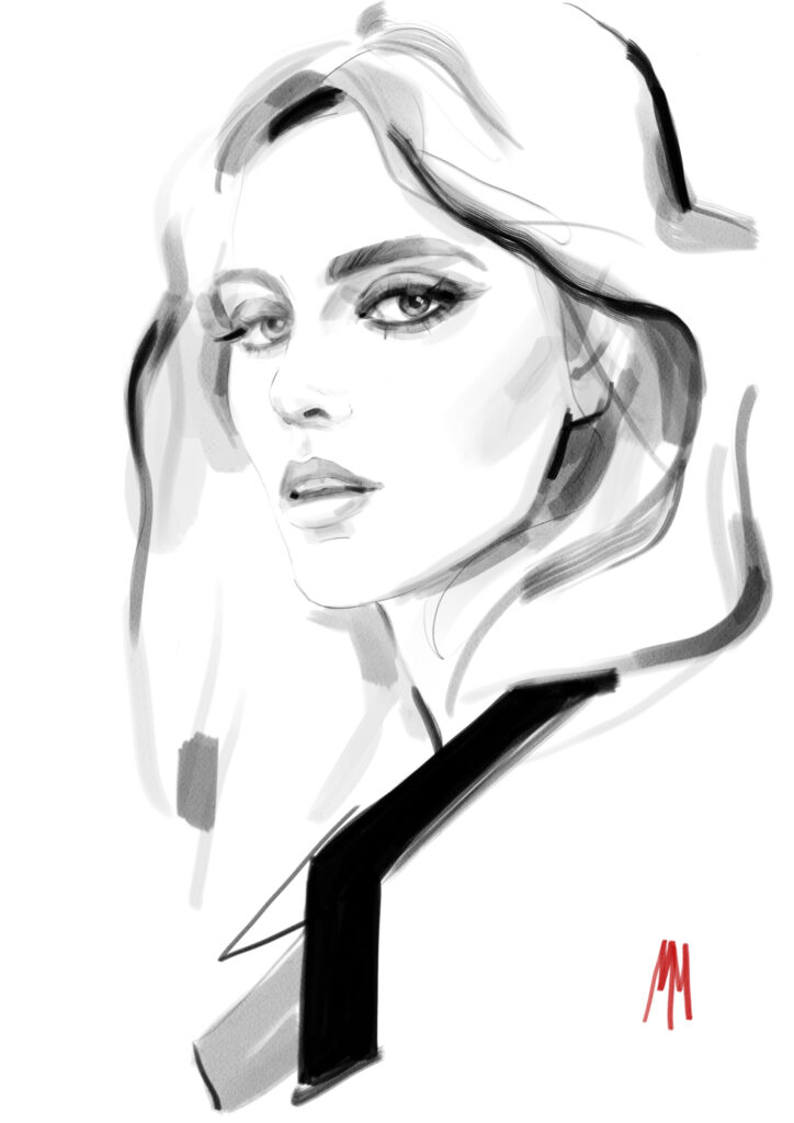 Portret modelki rysunek 01