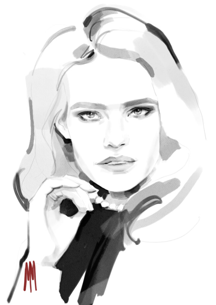 Portret modelki rysunek 02