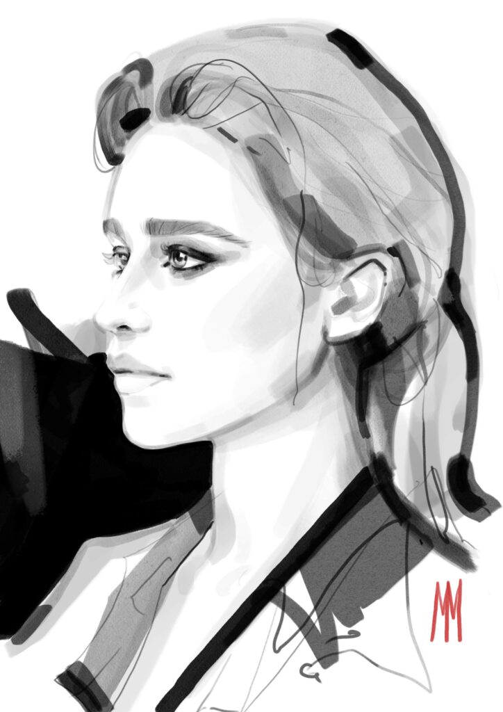 Portret modelki rysunek 04